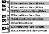 ES120 piano sound list