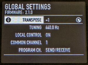 Global settings - transpose