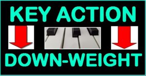 Piano key action down-weight