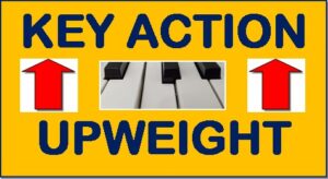 Piano key action upweight
