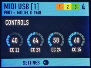 USB MIDI controller settings