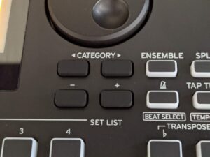 XE20 category and value buttons and alpha dial