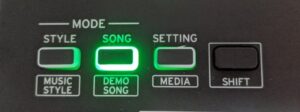 XE20 demo song mode button