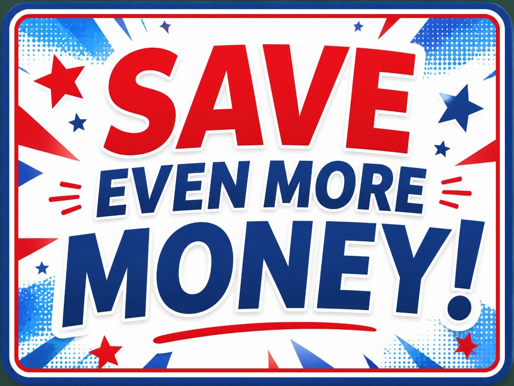 Save even more money - sign