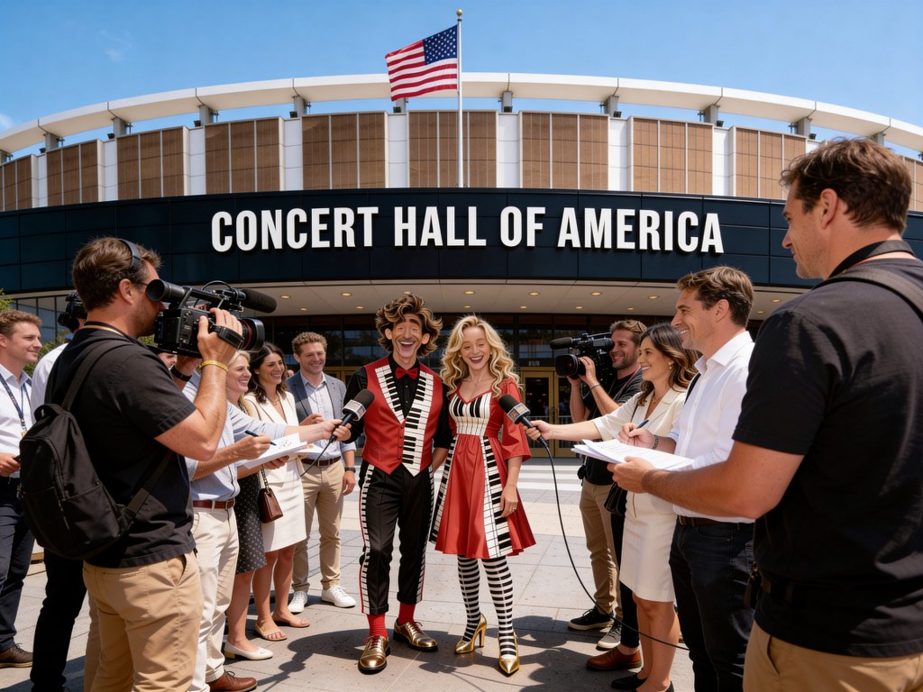 Concert Hall of America with flag
