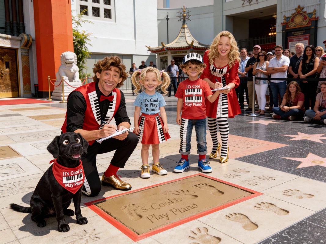 Family at Chinese theater in Hollywood 