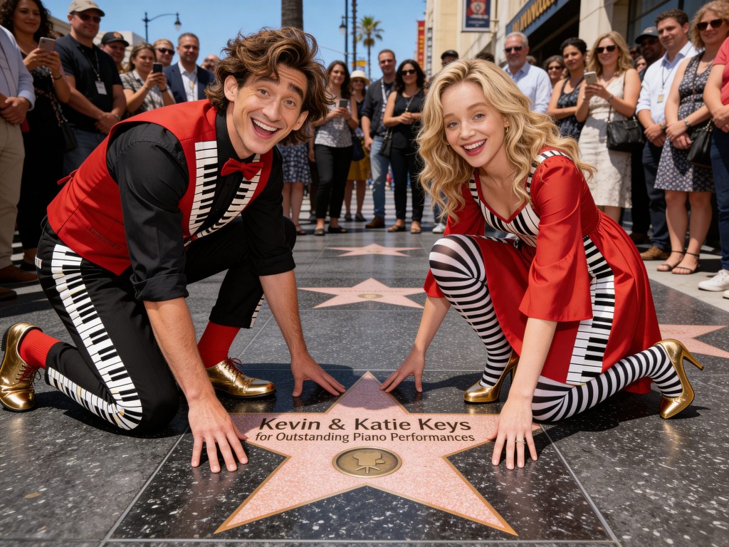 Hollywood walk of fame star for Kevin & Katie Keys