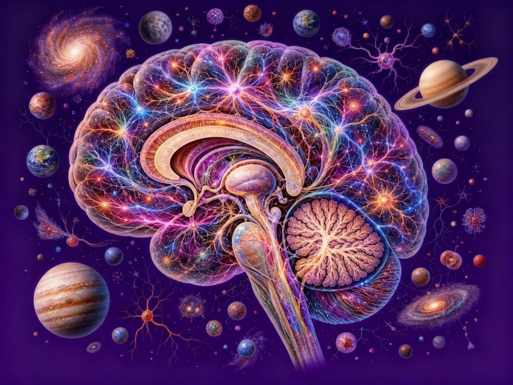 human brain in space