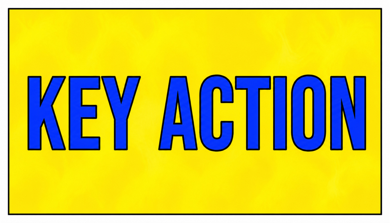Yellow Key Action sign