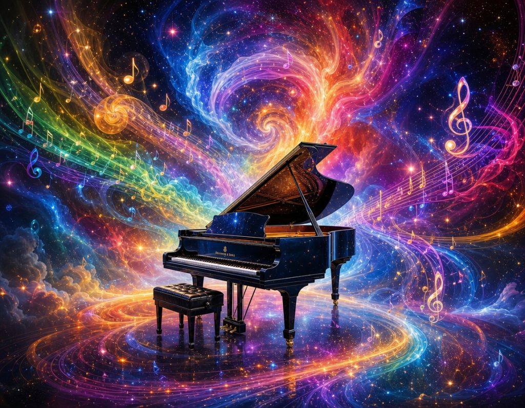 Musical colors from a grand piano